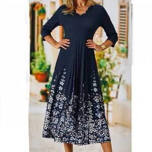 Nora Cora scalloped neck fit n flare dress